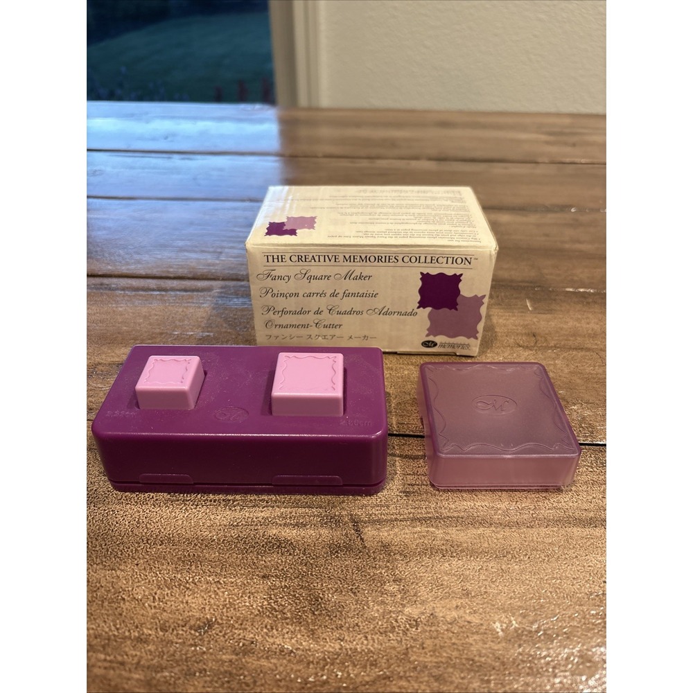 Creative Memories Fancy Square Maker Punch‎ & Storage Container Scrapbook